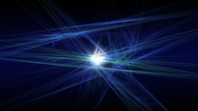 Blue Light Burst — Dramatic, Abstract, Light Rays