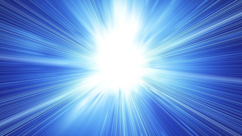Blue Light Burst — Dramatic, Abstract, Light Rays, White