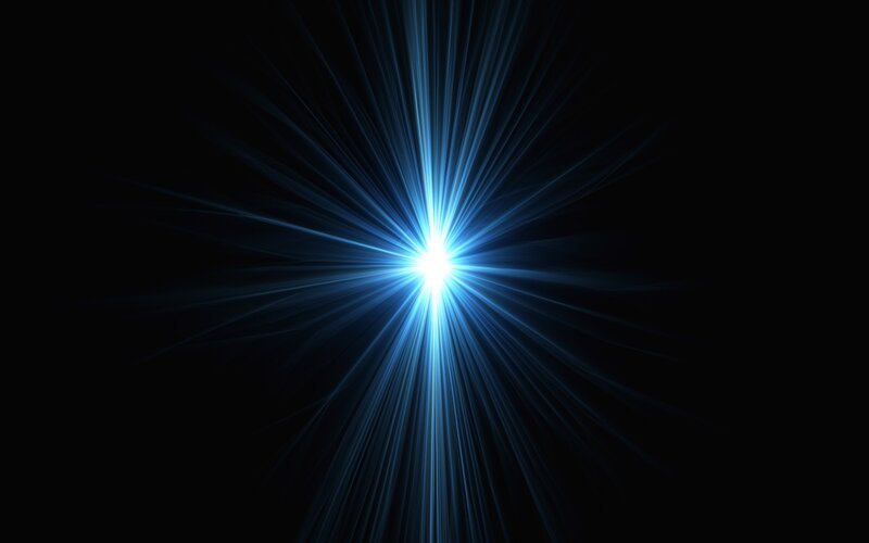 Blue Light Burst — Dramatic, Black