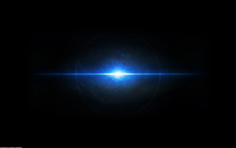 Blue Light Burst — Dramatic, Digital Art, Glow, Darkness, Black