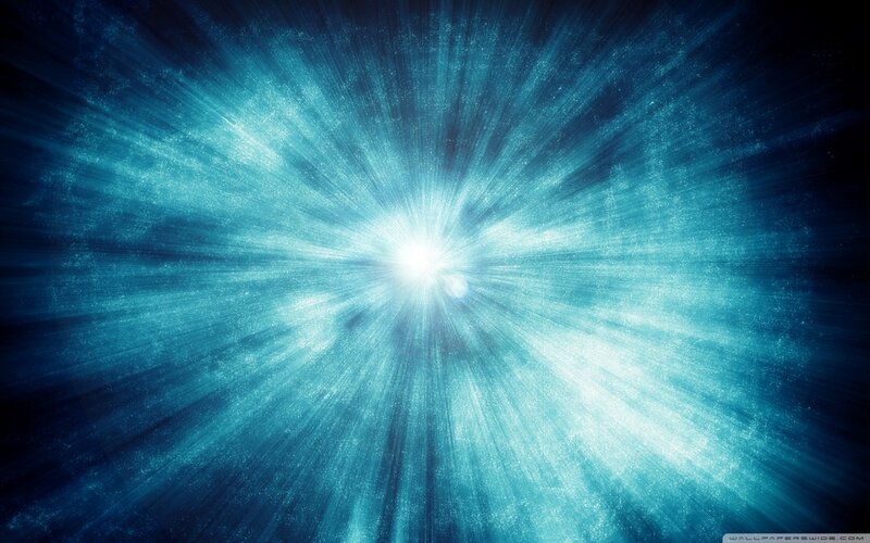 Blue Light Burst — Dramatic, Digital Art