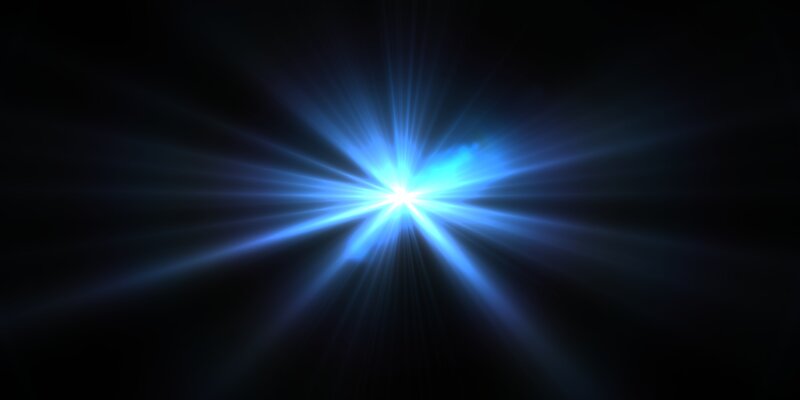 Blue Light Burst — Dramatic, Light Rays
