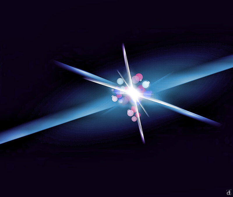 Blue Light Burst — Dramatic, Night
