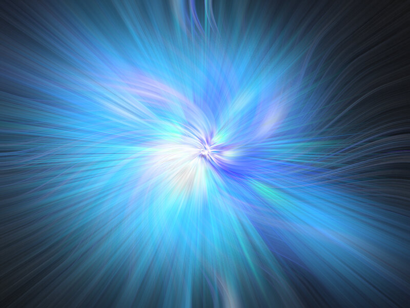 Blue Light Burst — Energetic, Abstract, White