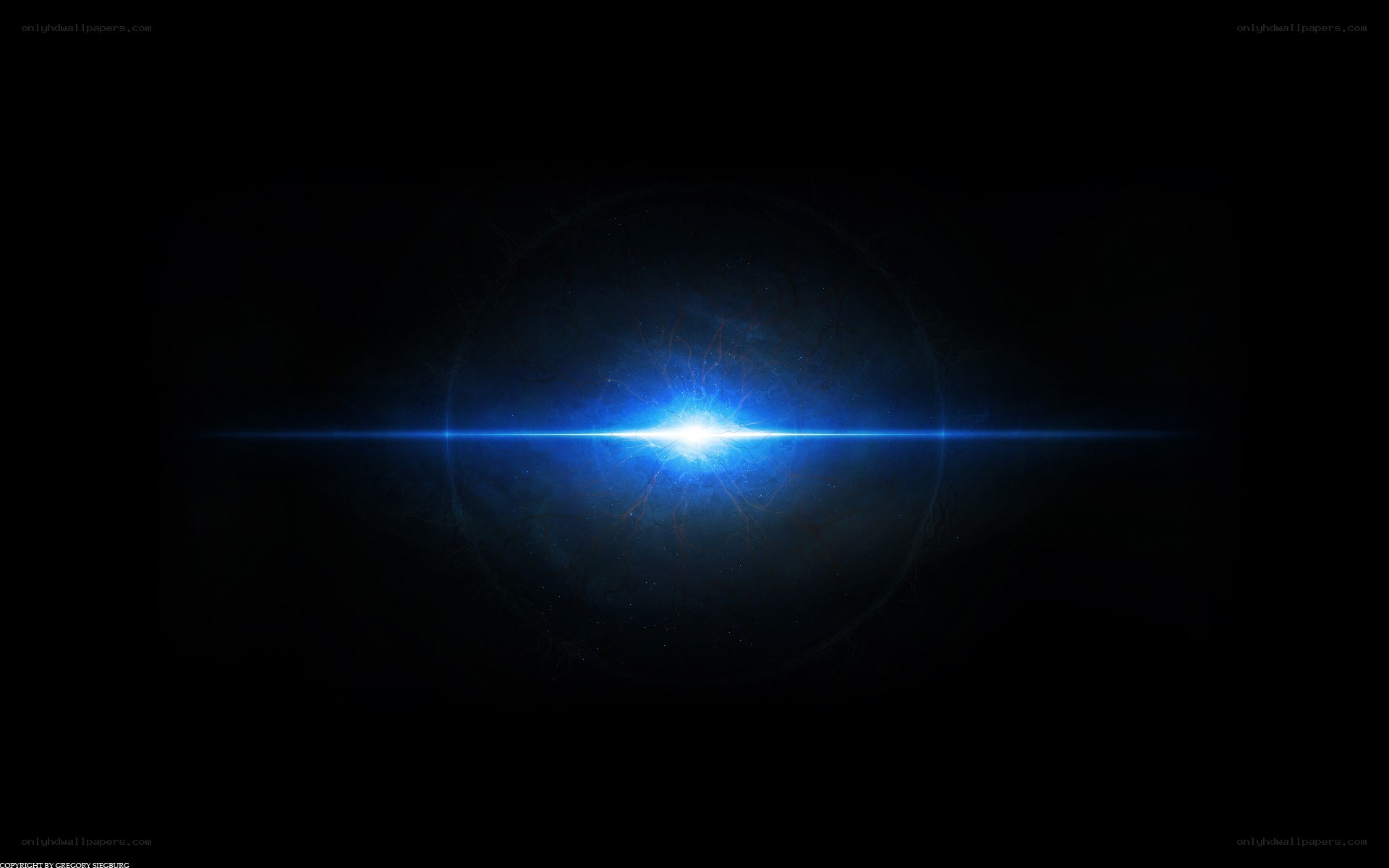 blue light burst in darkness