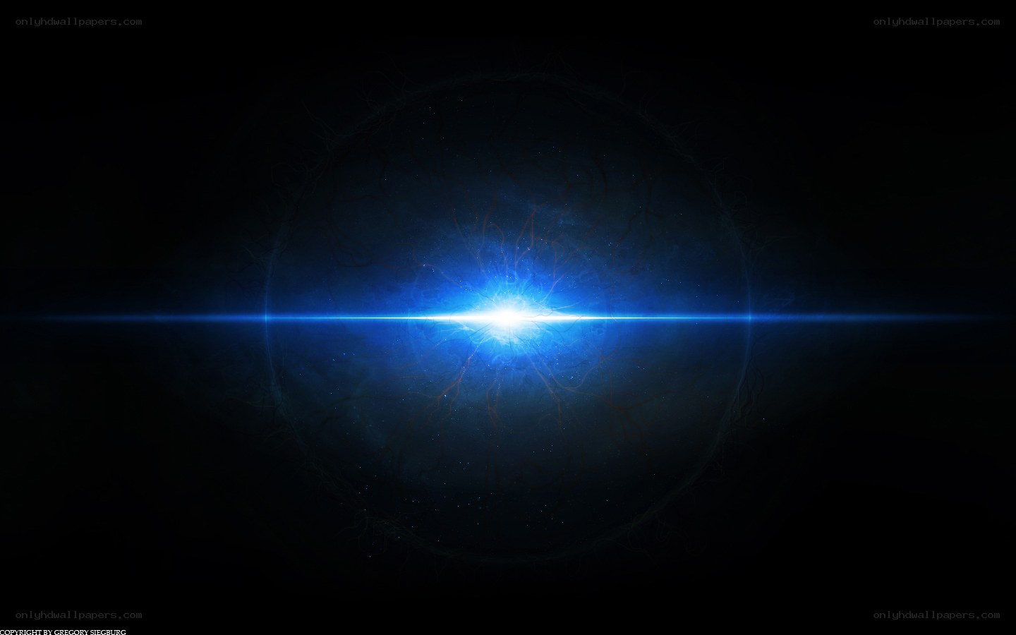 blue light burst in space