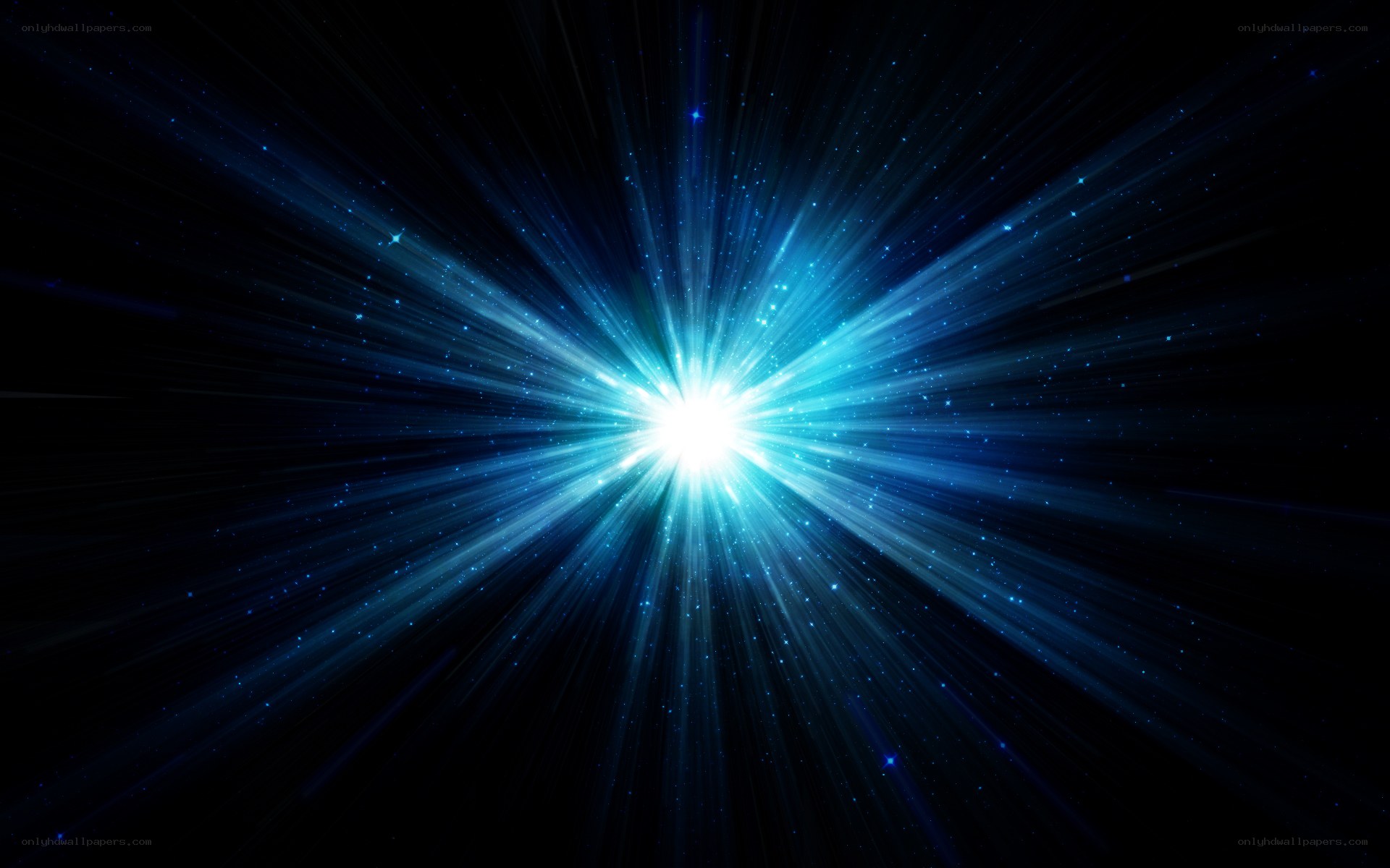 blue light burst in space