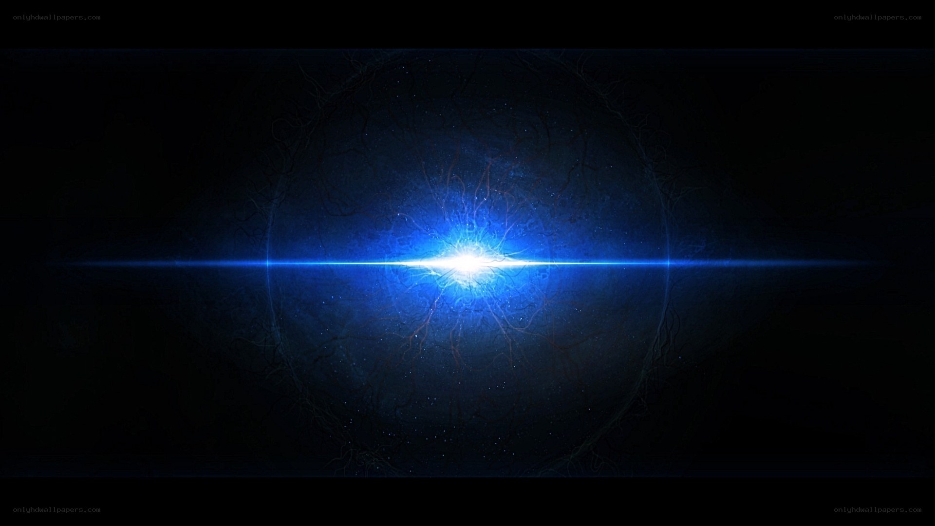 blue light burst in space