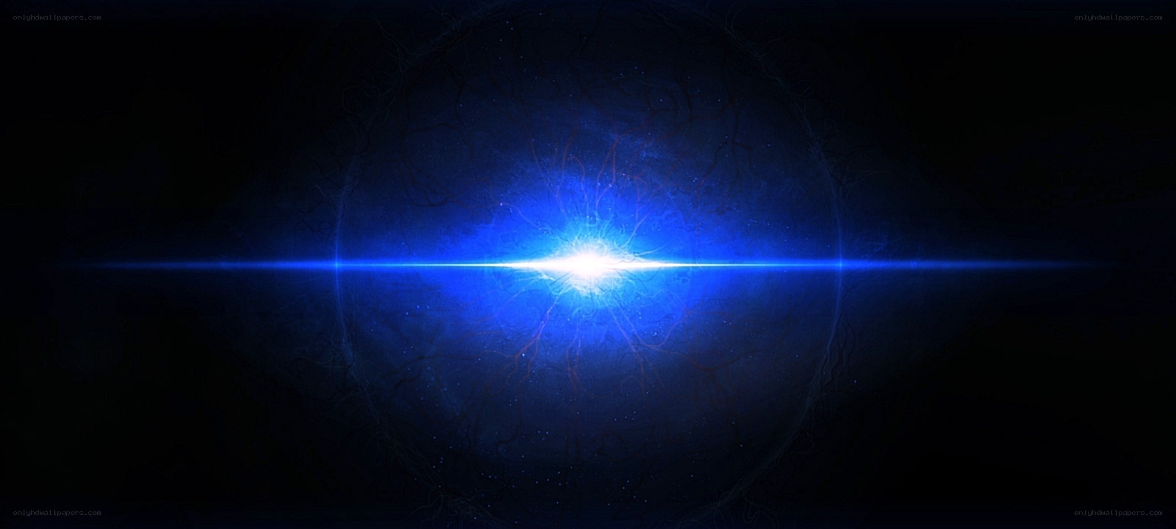 blue light burst in space