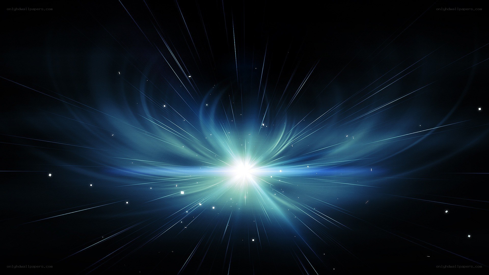 blue light burst in space