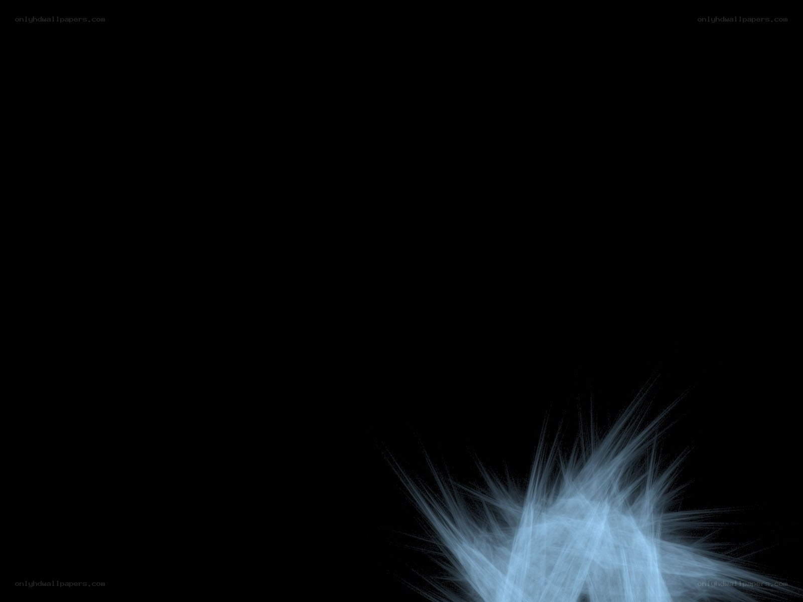 blue light burst on black