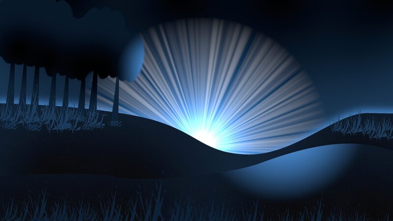 Blue Light Burst on Hill