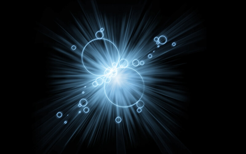 blue light burst with circles