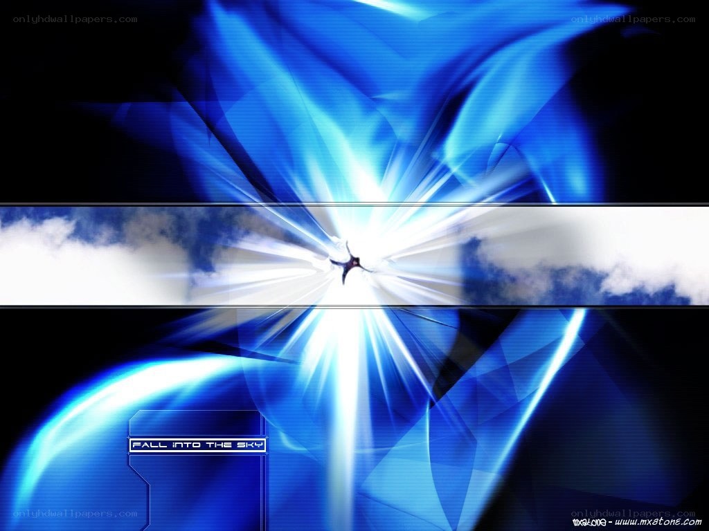 blue light burst with text