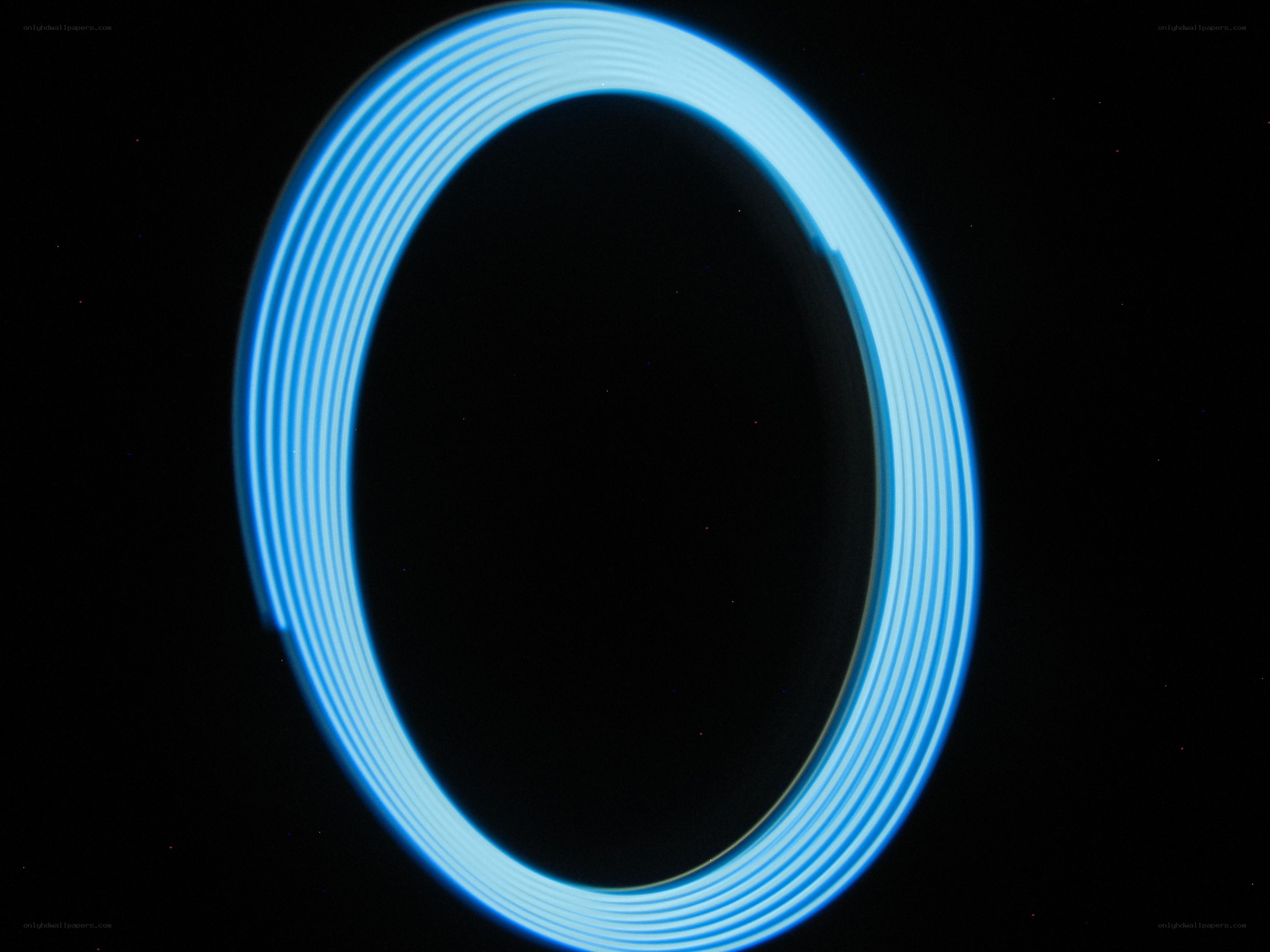 blue light circle on black