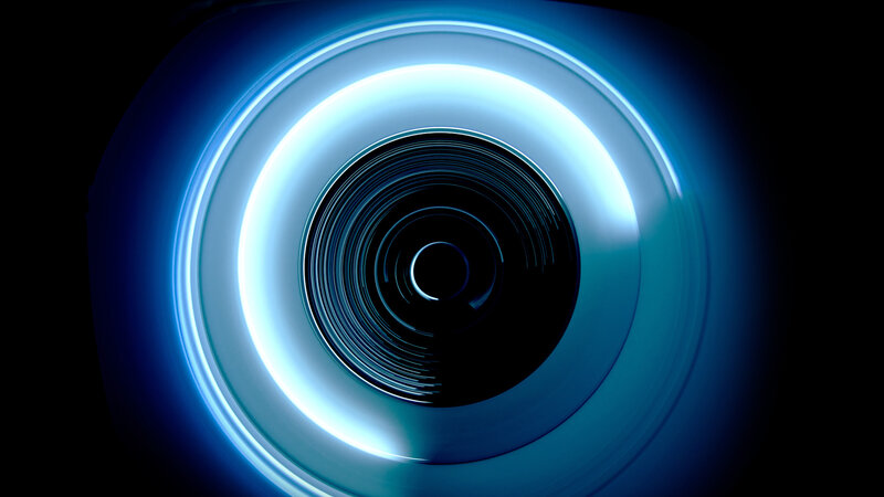 blue light circle pattern