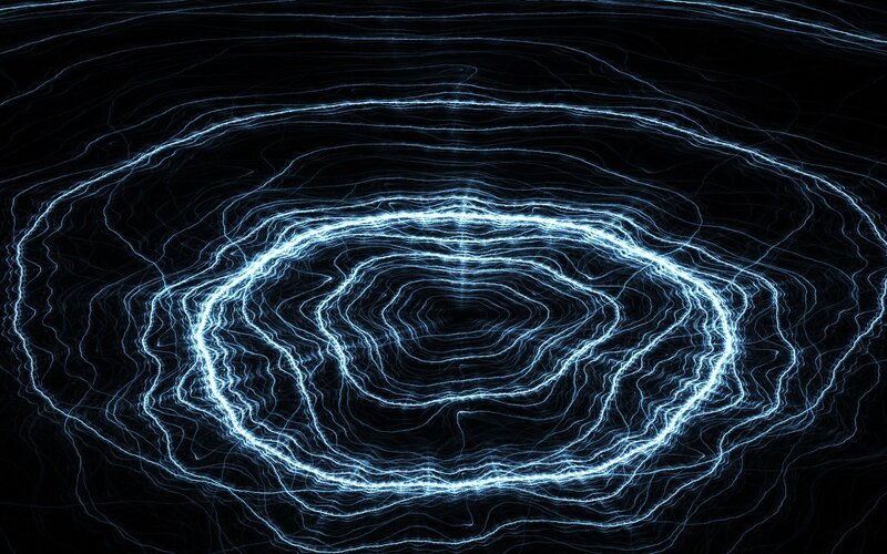 blue light concentric rings