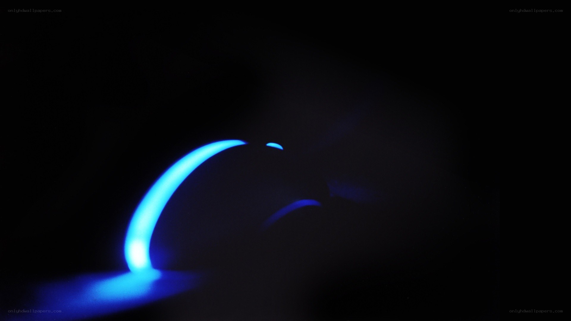 blue light curve on dark background