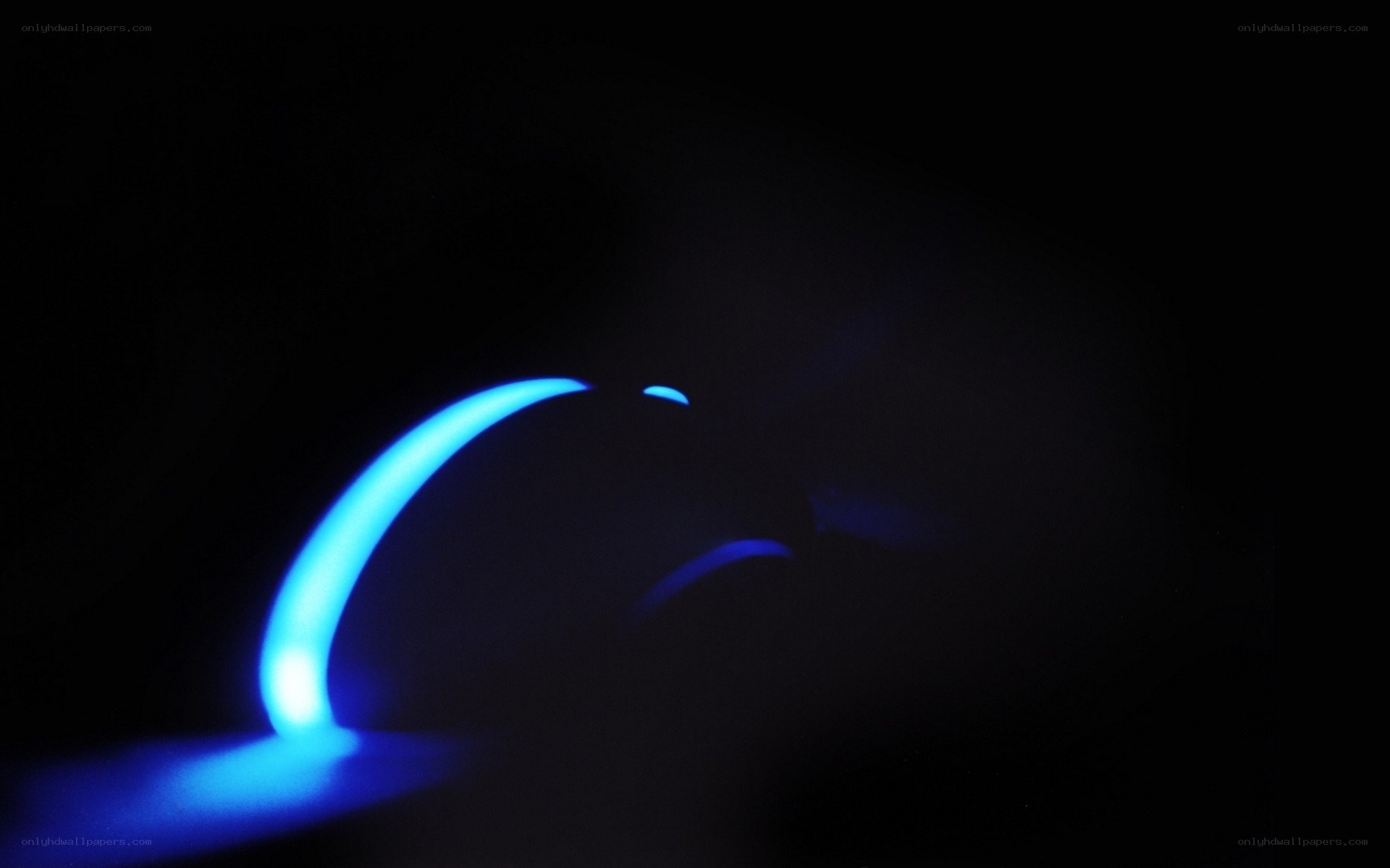 blue light curve on dark background