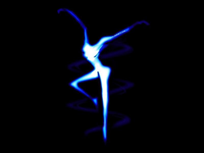 blue light dancer silhouette