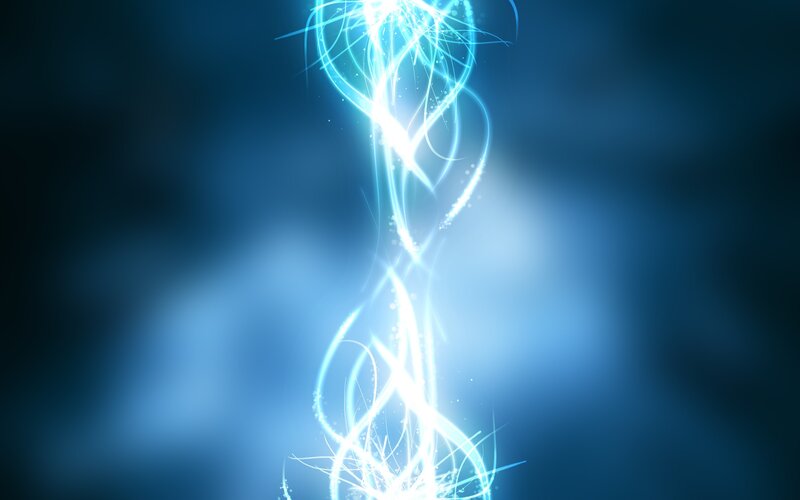 Blue Light Energy Swirl — Energetic, Digital Art