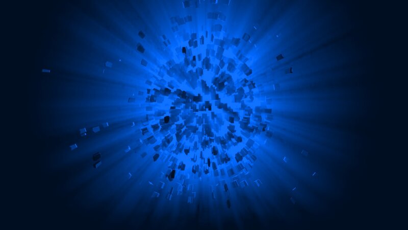 blue light explosion animation