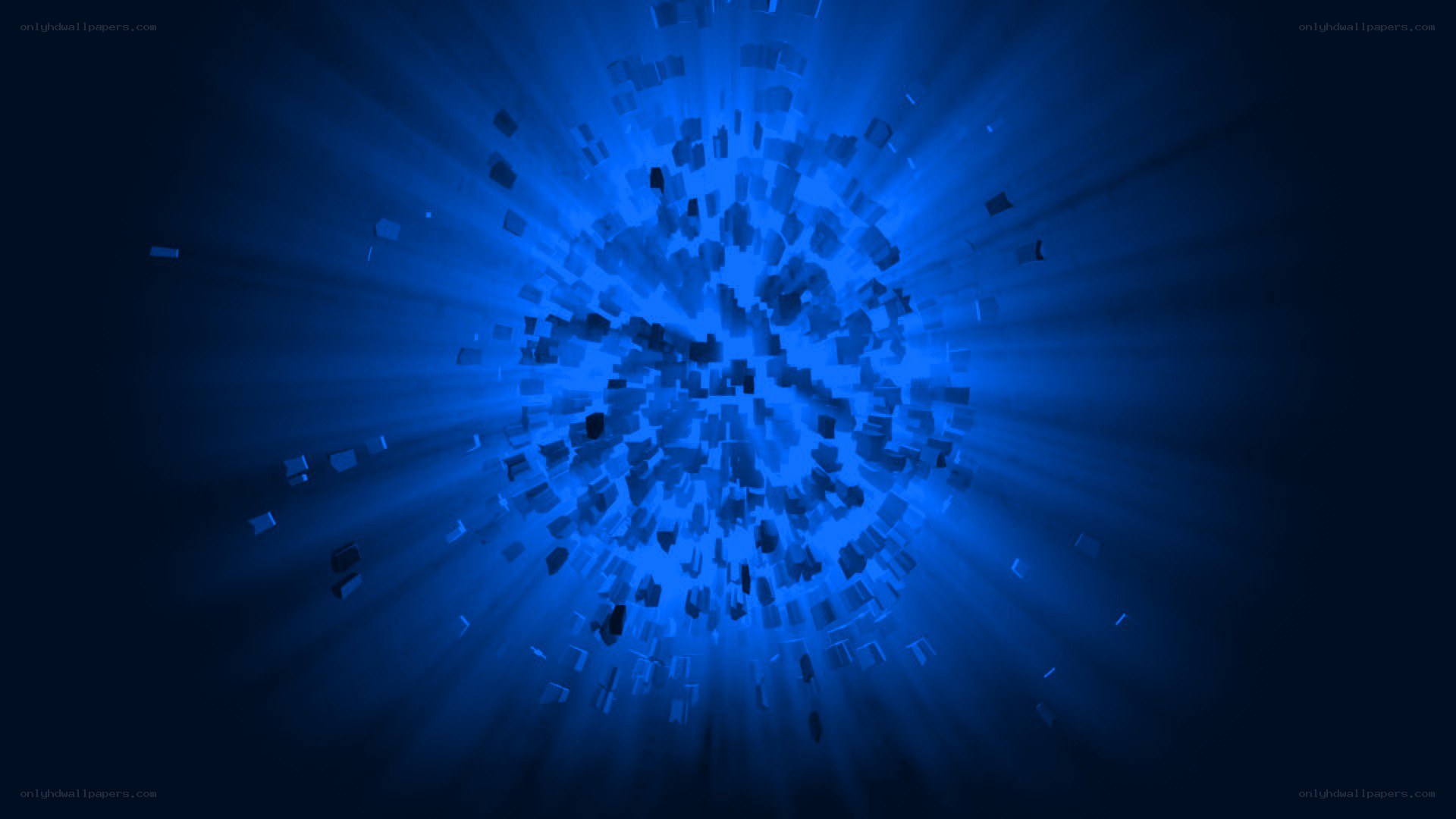 blue light explosion animation