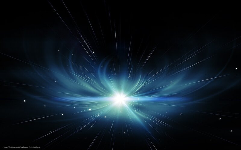 Blue Light Explosion — Dramatic, Digital Art, Light Rays, Stars