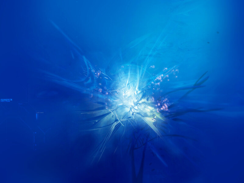 Blue Light Explosion — Dramatic, Digital Art, Sparkles