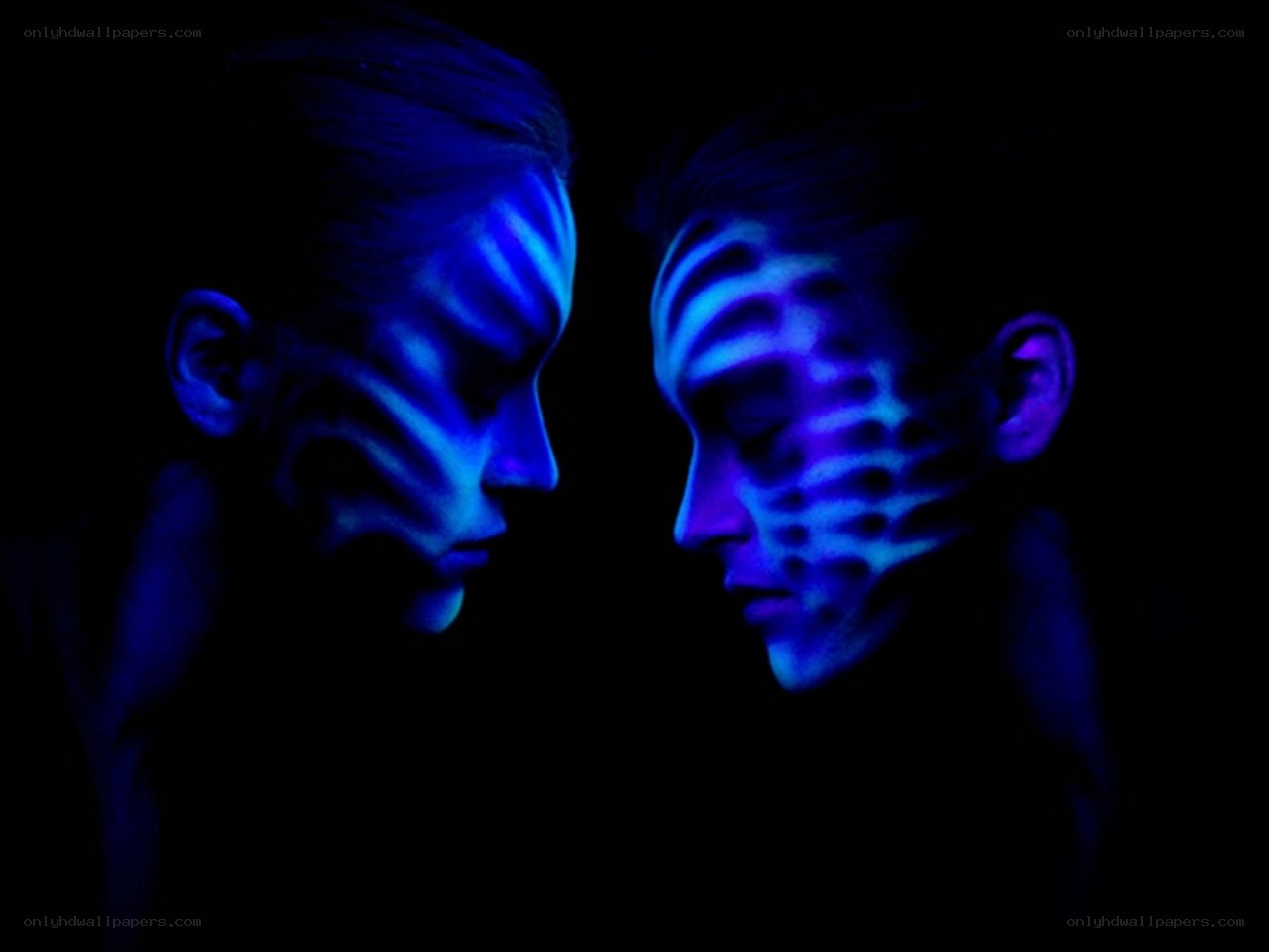 blue light face art