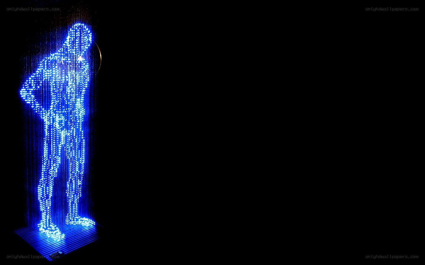 Blue light figure sculpture