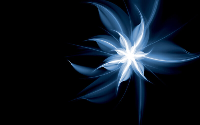 blue light flower abstract