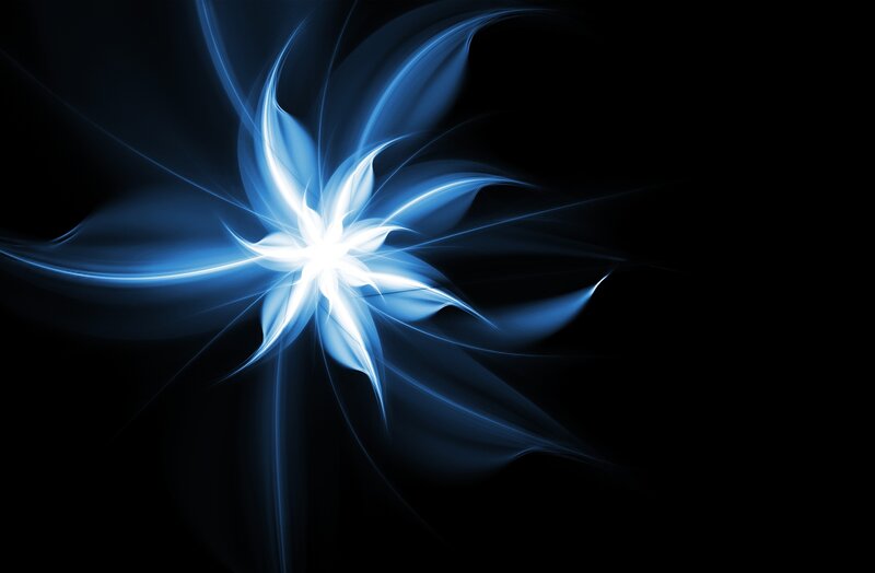 Blue light flower abstract