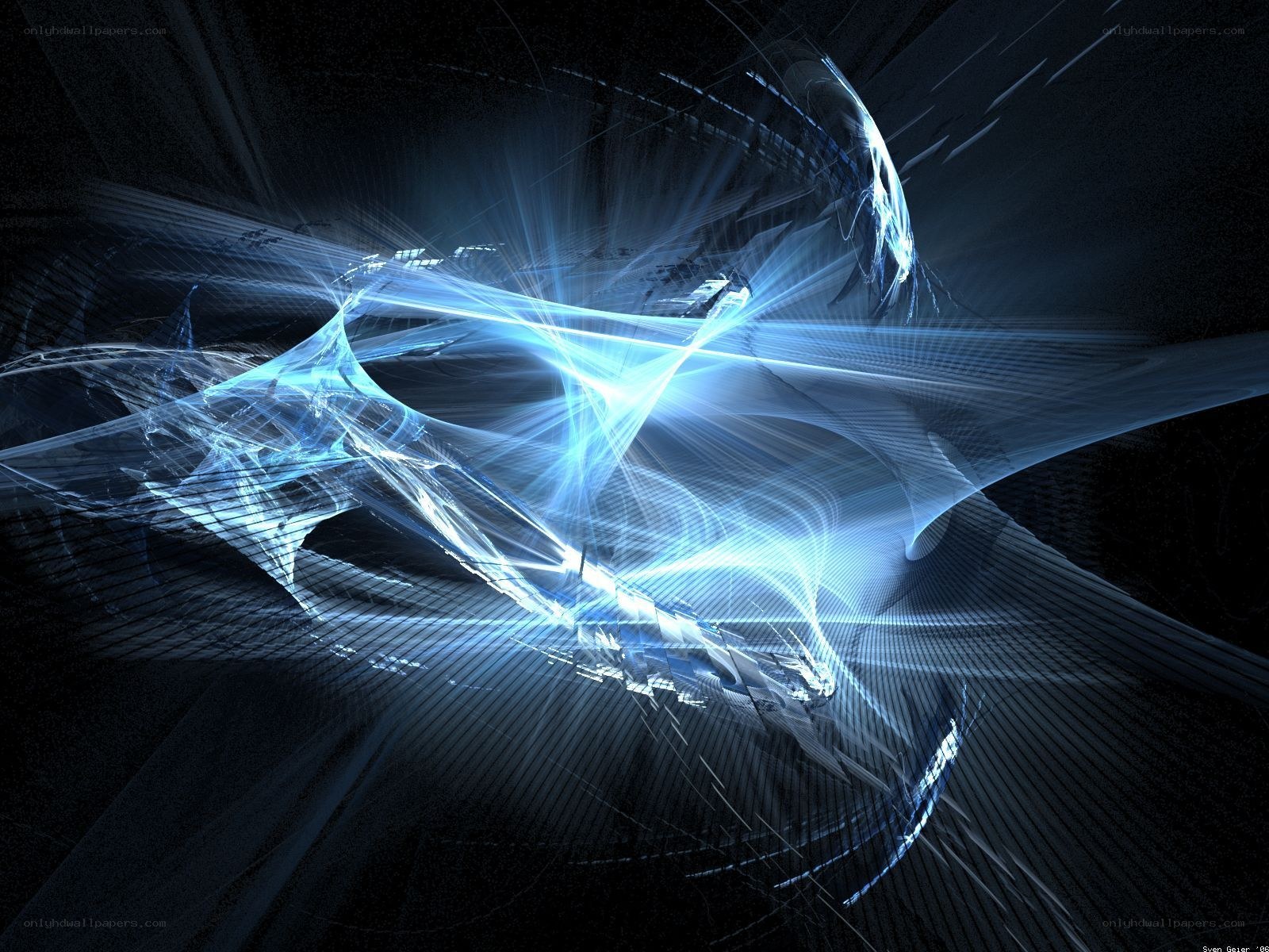 blue light fractal abstract