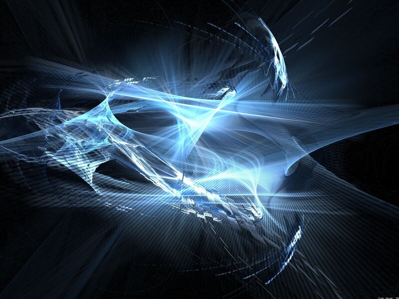 Blue Light Fractal Design — Dramatic, Digital Art