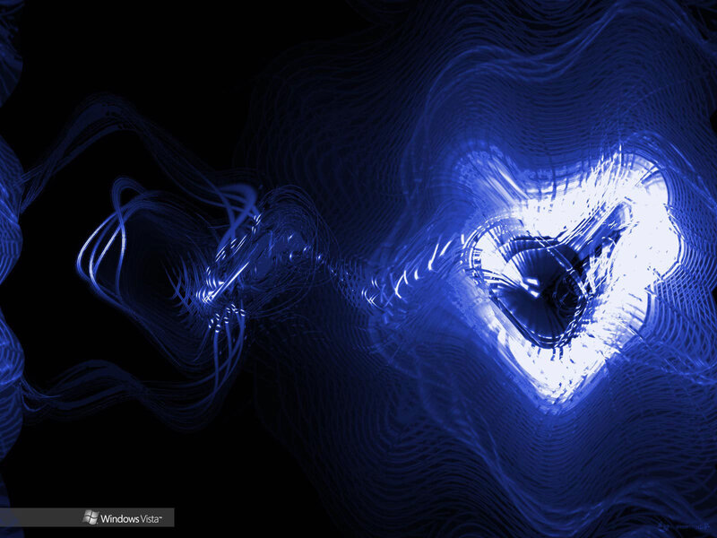 Blue Light Fractal Pattern — Abstract, Digital Art, Lines