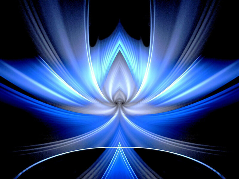Blue Light Fractal Pattern — Dramatic, Abstract, Lines