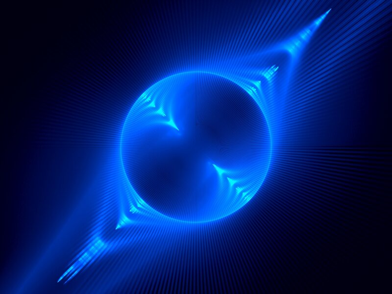 Blue Light Fractal Pattern — Dramatic, Abstract