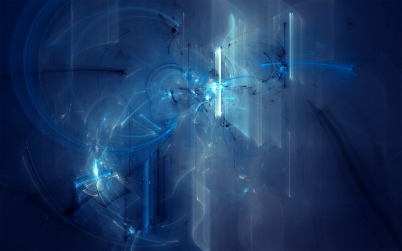 Blue Light Fractal Pattern — Ethereal, Abstract, Light Streaks