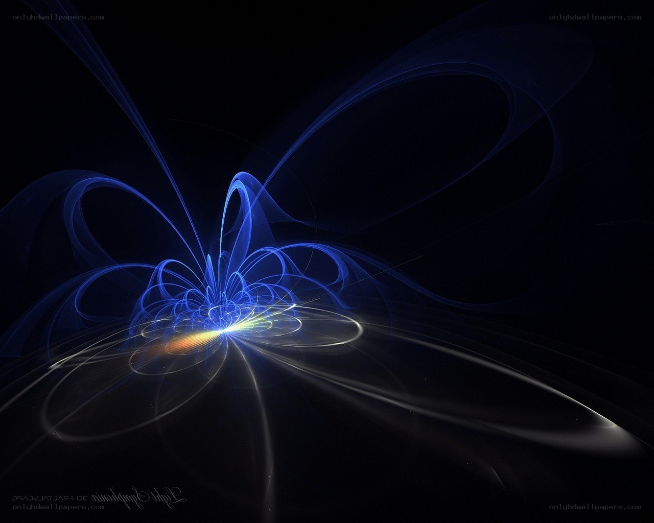 Blue light fractal symphony