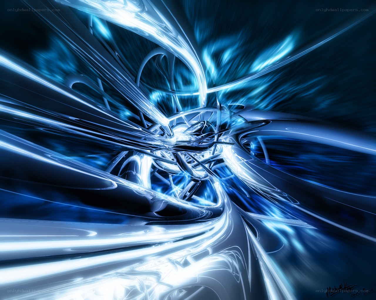 Blue light fractal tunnel
