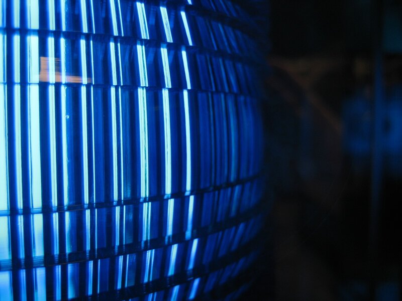 blue light grid pattern