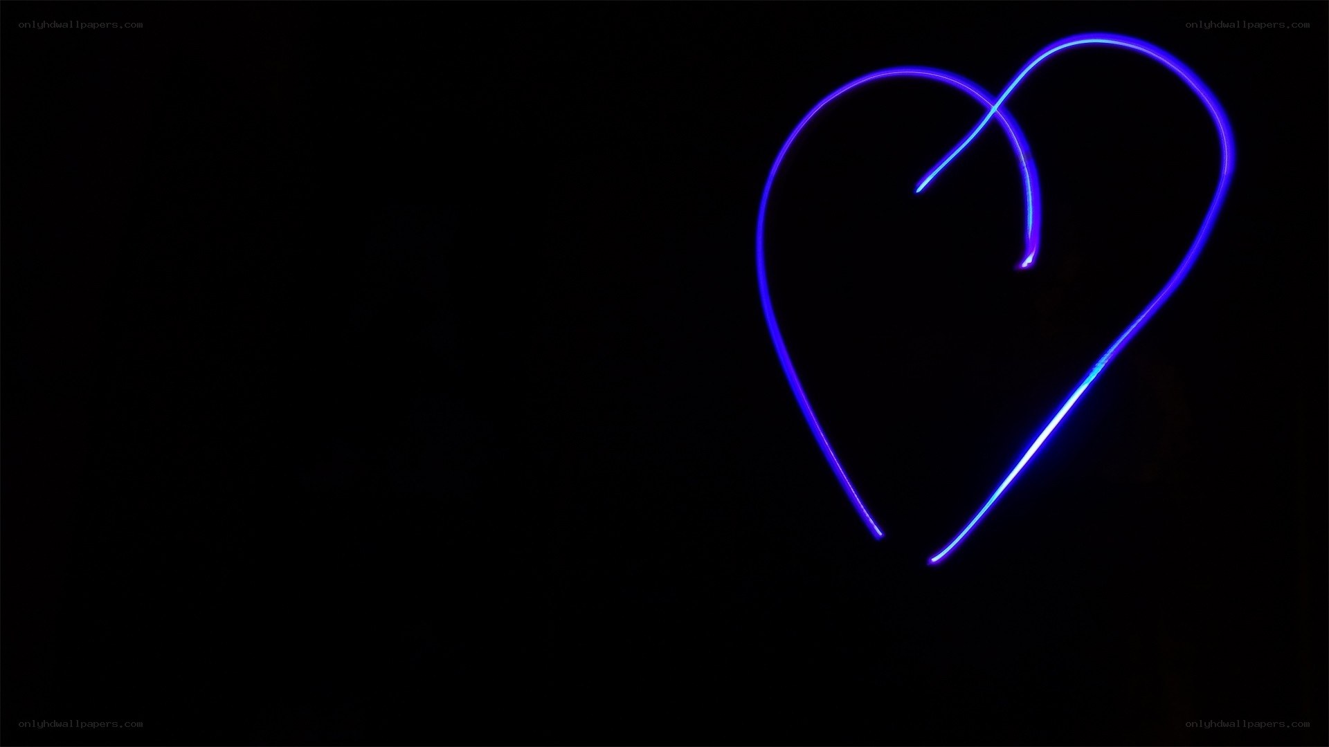 blue light heart shape