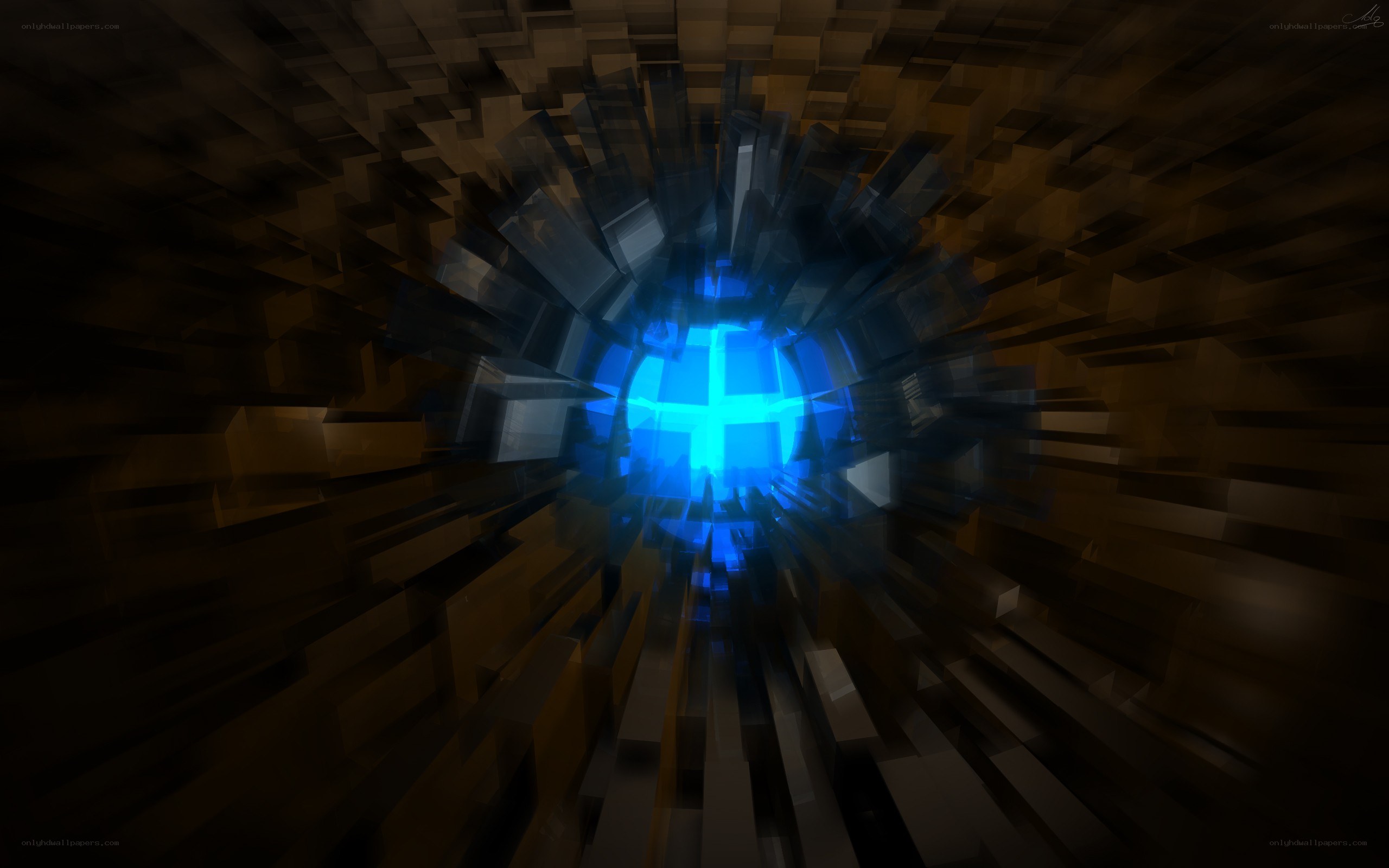 blue light in a tunnel
