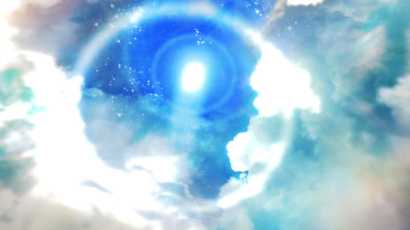 blue light in cloudy sky