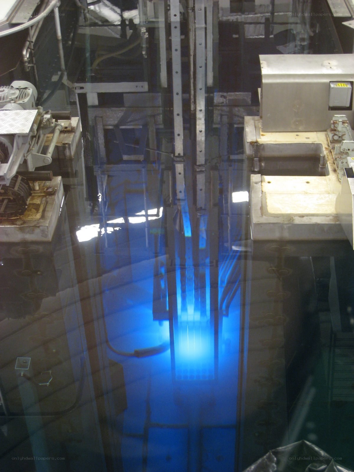Blue light in industrial pool