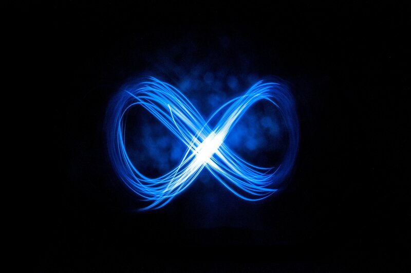 Blue Light Infinity Symbol — Dramatic