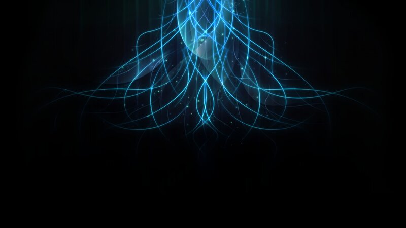 Blue Light Lines on Black — Abstract