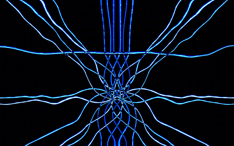 Blue Light Lines on Black — Calm