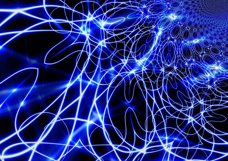 Blue Light Lines on Black — Energetic